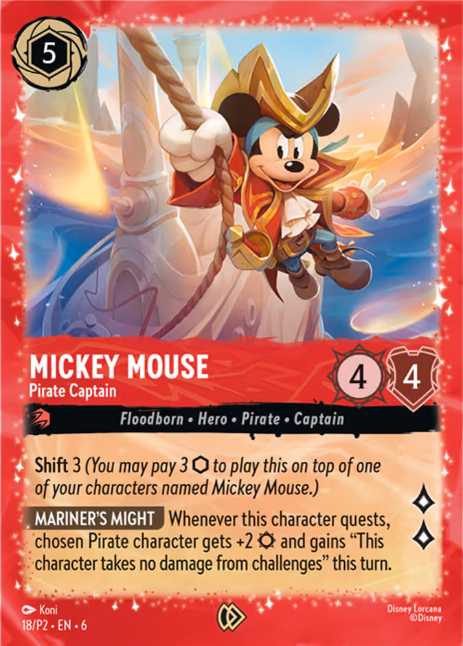 Mickey Mouse - Pirate Captain P2-18 Lorcana card