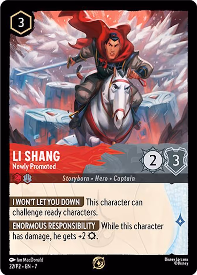 Li Shang - Newly Promoted P2-22 Lorcana card