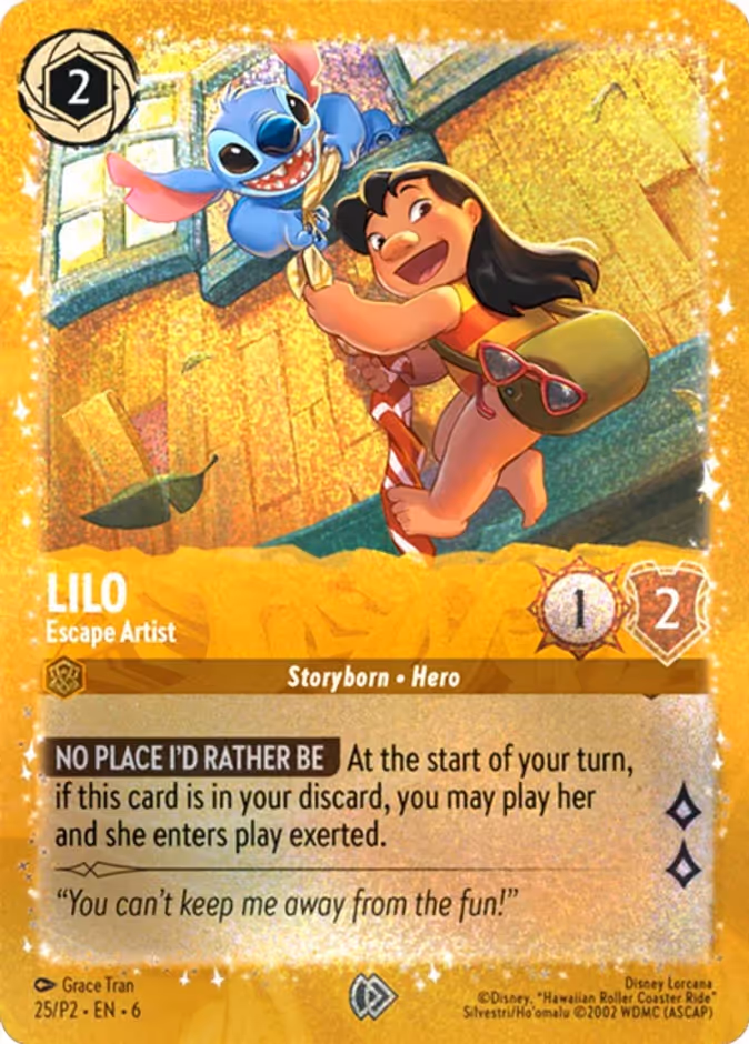 Lilo - Escape Artist P2-25 Lorcana card
