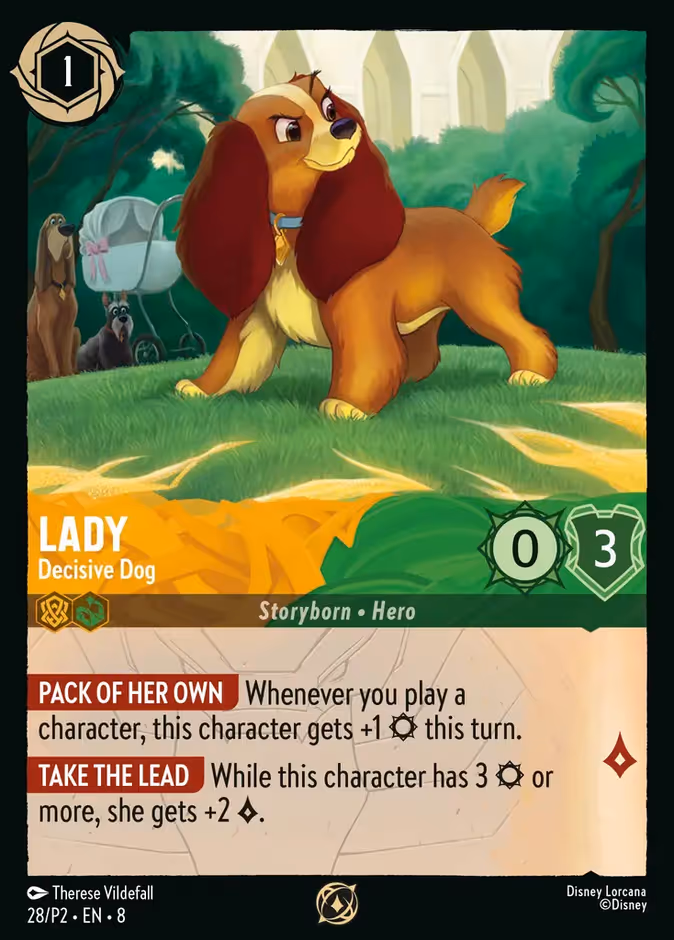 Lady - Decisive Dog P2-28 Lorcana card