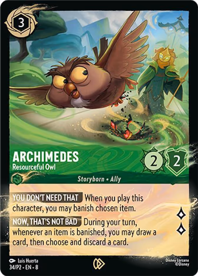 Archimedes - Resourceful Owl P2-34 Lorcana card
