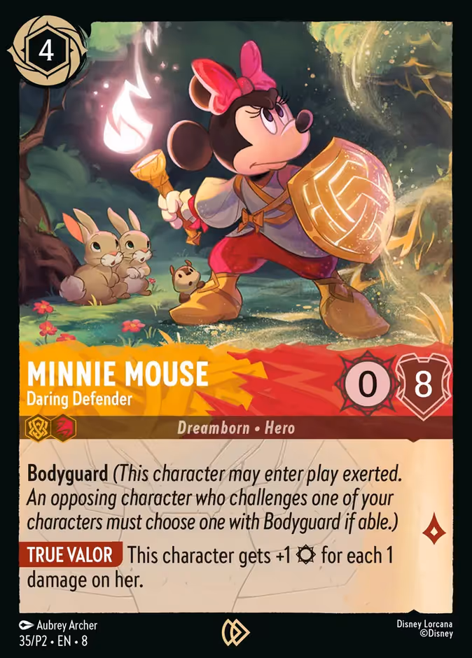 Minnie Mouse - Daring Defender P2-35 Lorcana card
