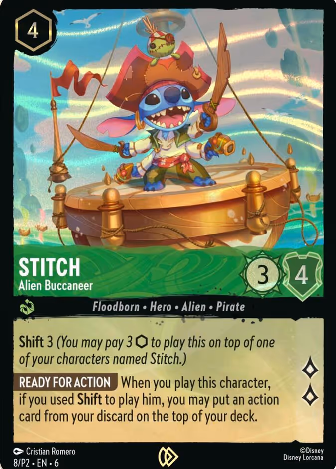 Stitch - Alien Buccaneer P2-8 Lorcana card