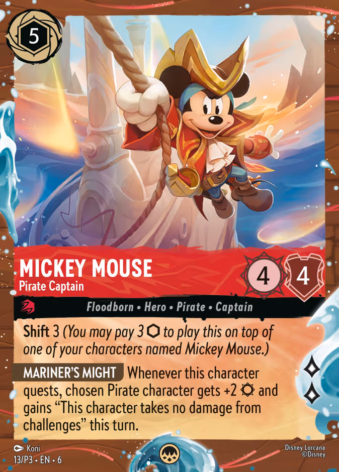 Mickey Mouse - Pirate Captain P3-13 Lorcana card