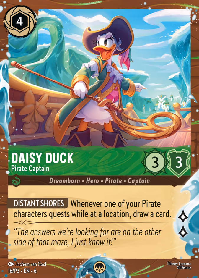 Daisy Duck - Pirate Captain P3-16 Lorcana card