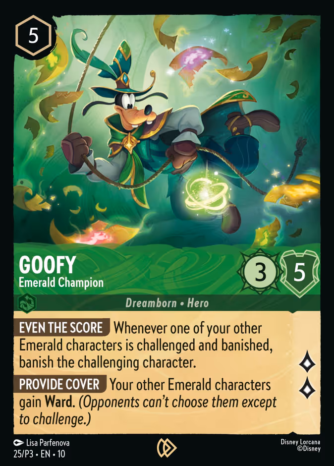 Goofy - Emerald Champion P3-25 Lorcana card
