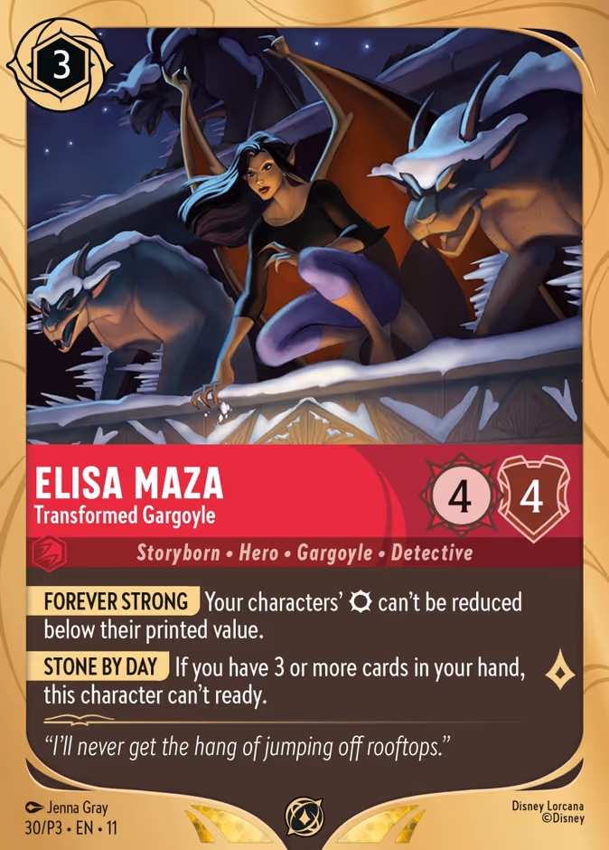 Elisa Maza - Transformed Gargoyle P3-30 Lorcana card
