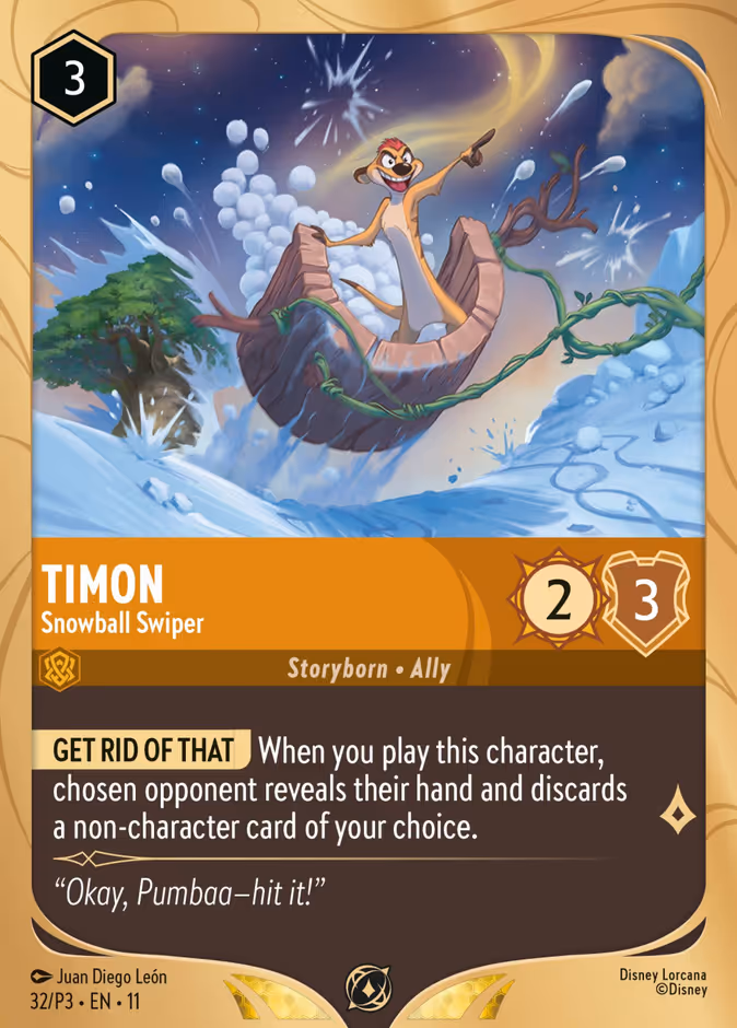 Timon - Snowball Swiper P3-32 Lorcana card