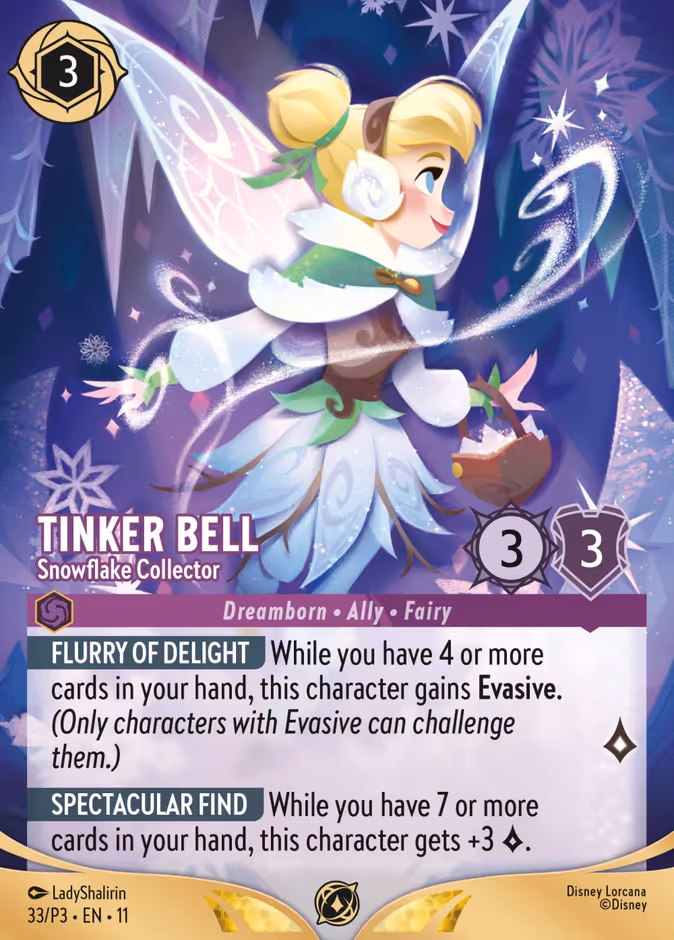Tinker Bell - Snowflake Collector P3-33 Lorcana card