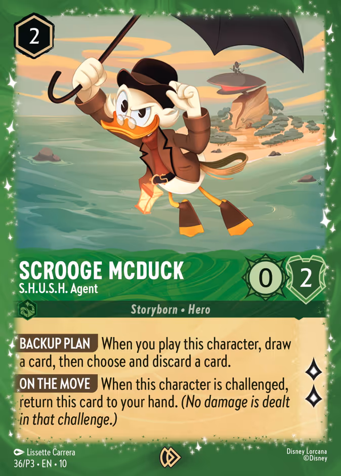 Scrooge McDuck - S.H.U.S.H. Agent P3-36 Lorcana card