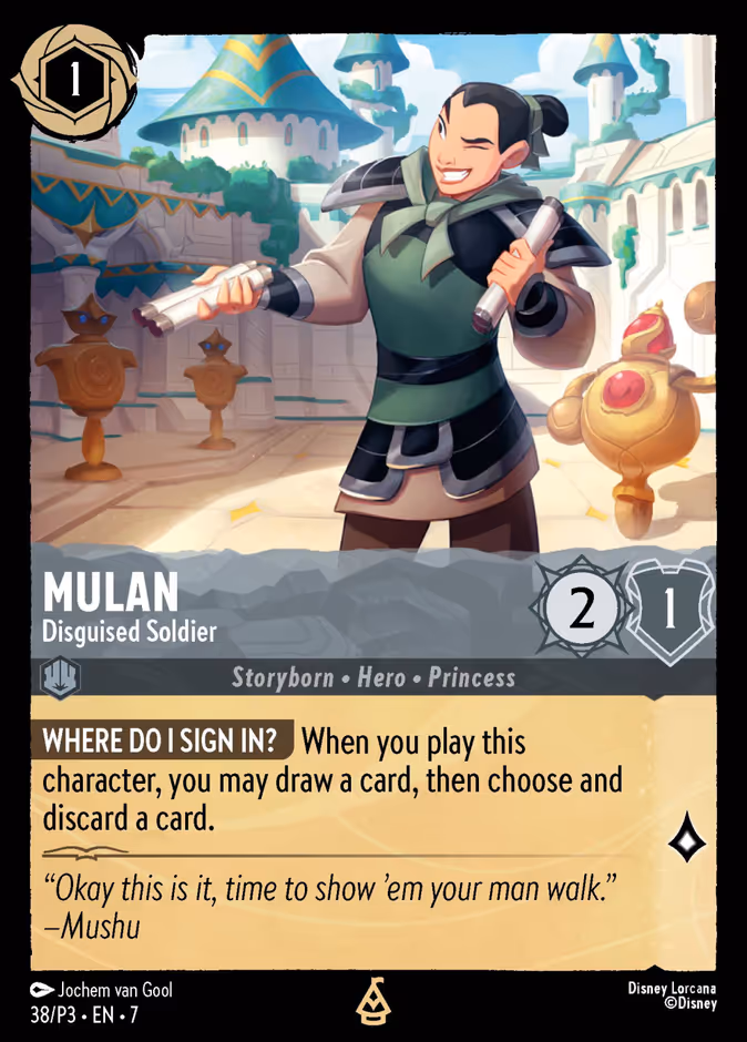 Mulan - Disguised Soldier P3-38 Lorcana card