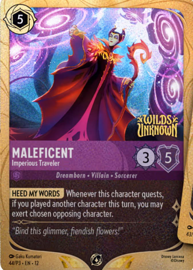 Maleficent - Imperious Traveler P3-44 Lorcana card