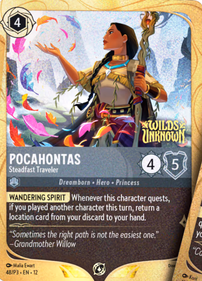 Pocahontas - Steadfast Traveler P3-48 Lorcana card