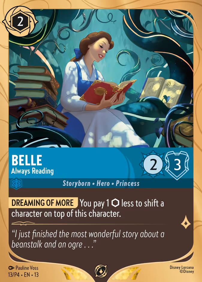 Belle - Always Reading P4-13 Lorcana card