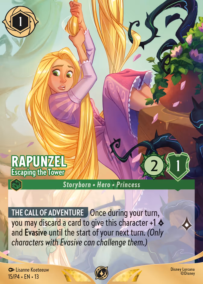 Rapunzel - Escaping the Tower P4-15 Lorcana card