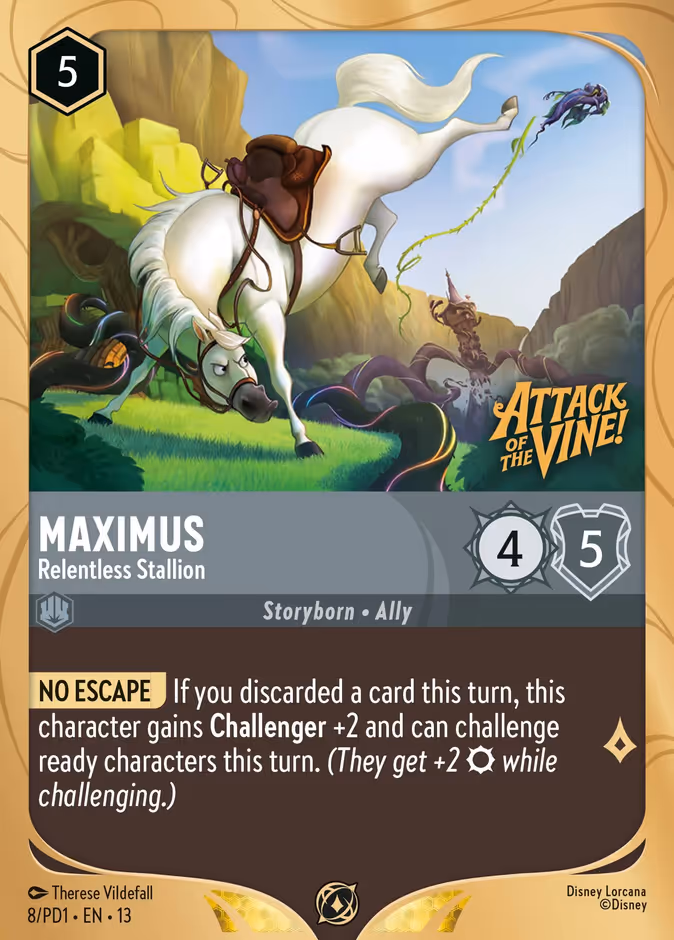 Maximus - Relentless Stallion PD1-8 Lorcana card