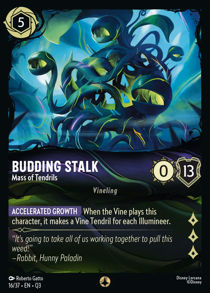 Budding Stalk - Mass of Tendrils Q3-16 Lorcana card
