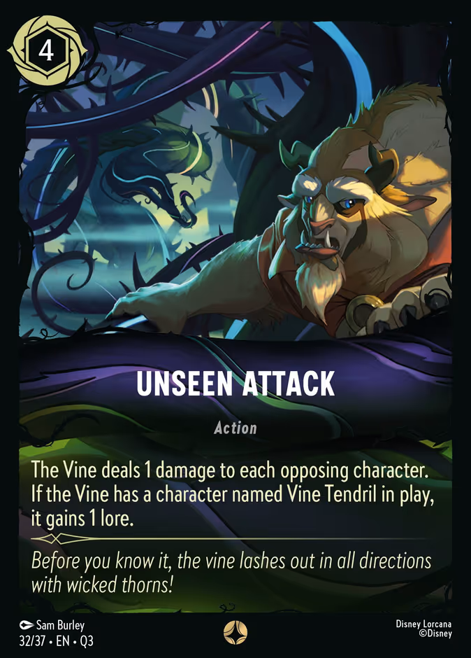 Unseen Attack Q3-32 Lorcana card